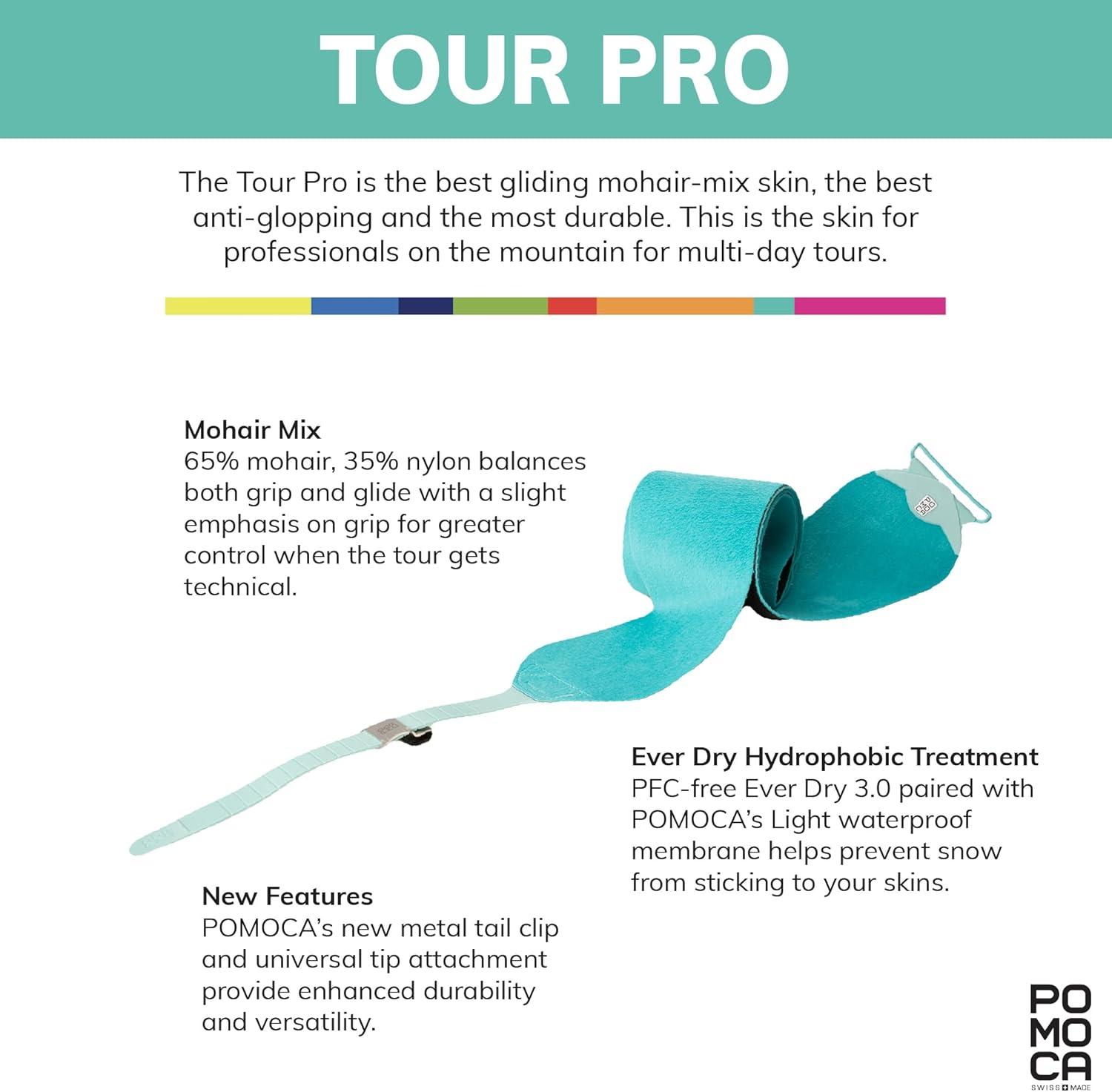 imagePOMOCA Tour Pro Climbing Skin Ultralight MohairMix Ski Skins for Backcountry Skiing140mm x 170179cm