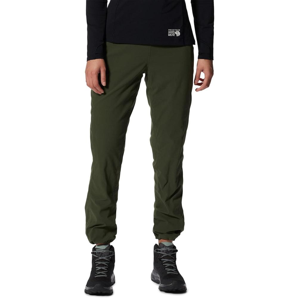 imageMountain Hardwear Womens Dynama Lined High Rise Pant for Hiking Camping and Outdoor AdventuresSurplus Green