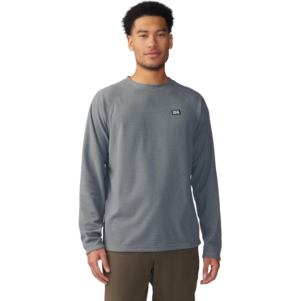 imageMountain Hardwear mens Summit Grid Ls CrewFoil Grey