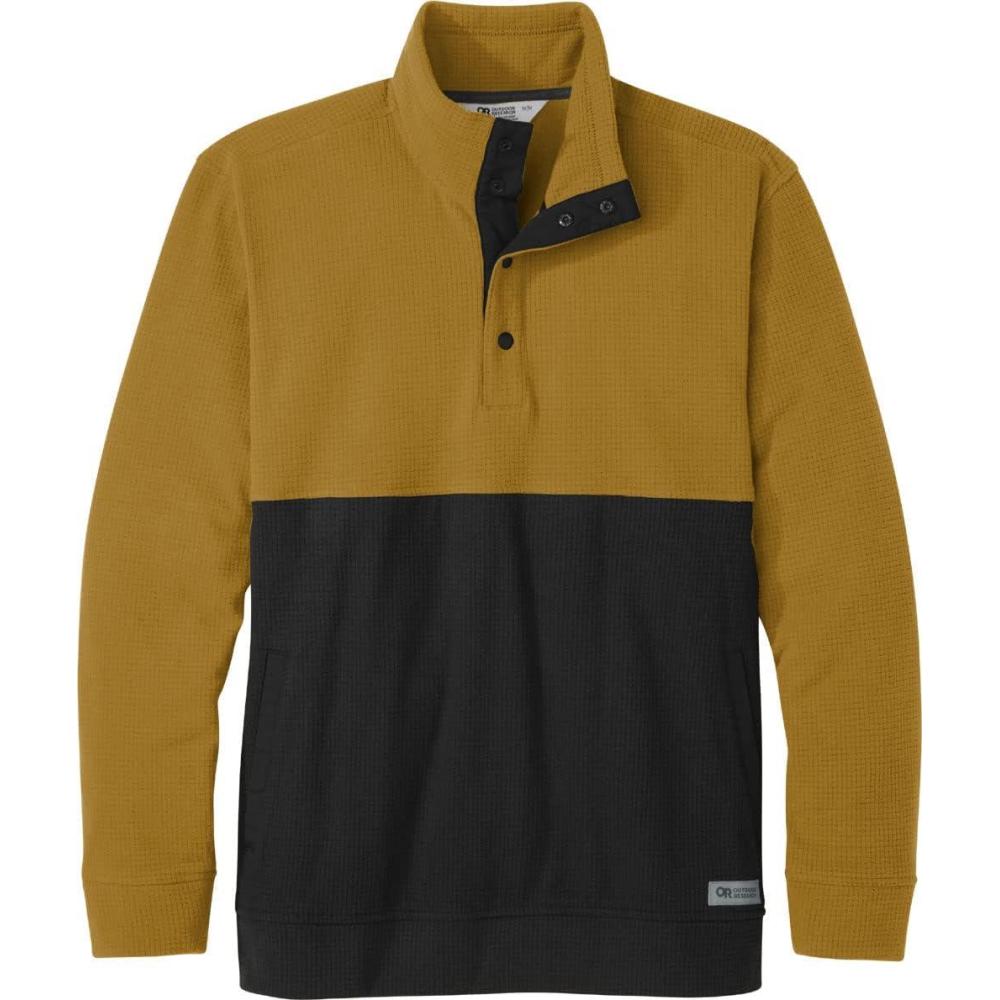 imageOutdoor Research Mens Trail Mix Snap Pullover Comfortable MidLayer SweaterTapenadeBlack