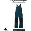 Burton Kids’ Skylar 2-Layer Bib Pants – Waterproof Winter Snowboard Bib Pants for Boys & Girls(Deep Emerald)