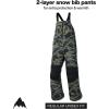 Burton Kids’ Skylar 2-Layer Bib Pants – Waterproof Winter Snowboard Bib Pants for Boys & Girls(Forest City Streets)