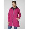 Helly Hansen Women’s Long Belfast Lightweight Waterproof Windproof Breathable Raincoat Jacket with Hood(Dragon Fruit)