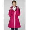 Helly Hansen Women’s Long Belfast Lightweight Waterproof Windproof Breathable Raincoat Jacket with Hood(Persian Red)