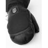 Hestra Unisex Heater Gauntlet Mitt, Waterproof, Leather Electric Warming Alpine Ski Mittens for Men & Women(Black/Black)
