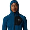 Mountain Hardwear Women’s Polartec Power Grid Full Zip Hoody for Climbing, Hiking, and Camping | Breathable and Insulated(Vinson Blue Heather)