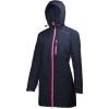 Helly Hansen Women’s Long Belfast Lightweight Waterproof Windproof Breathable Raincoat Jacket with Hood(Evening Blue)