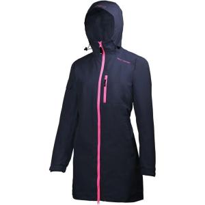 Helly Hansen Women’s Long Belfast Lightweight Waterproof Windproof Breathable Raincoat Jacket with Hood(Evening Blue)