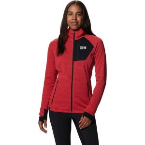 Mountain Hardwear Women’s Polartec Power Grid Full Zip Hoody for Climbing, Hiking, and Camping | Breathable and Insulated(Alert Heather)