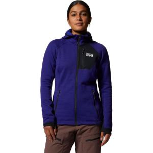 Mountain Hardwear Women’s Polartec Power Grid Full Zip Hoody for Climbing, Hiking, and Camping | Breathable and Insulated(Klein Blue Heather)