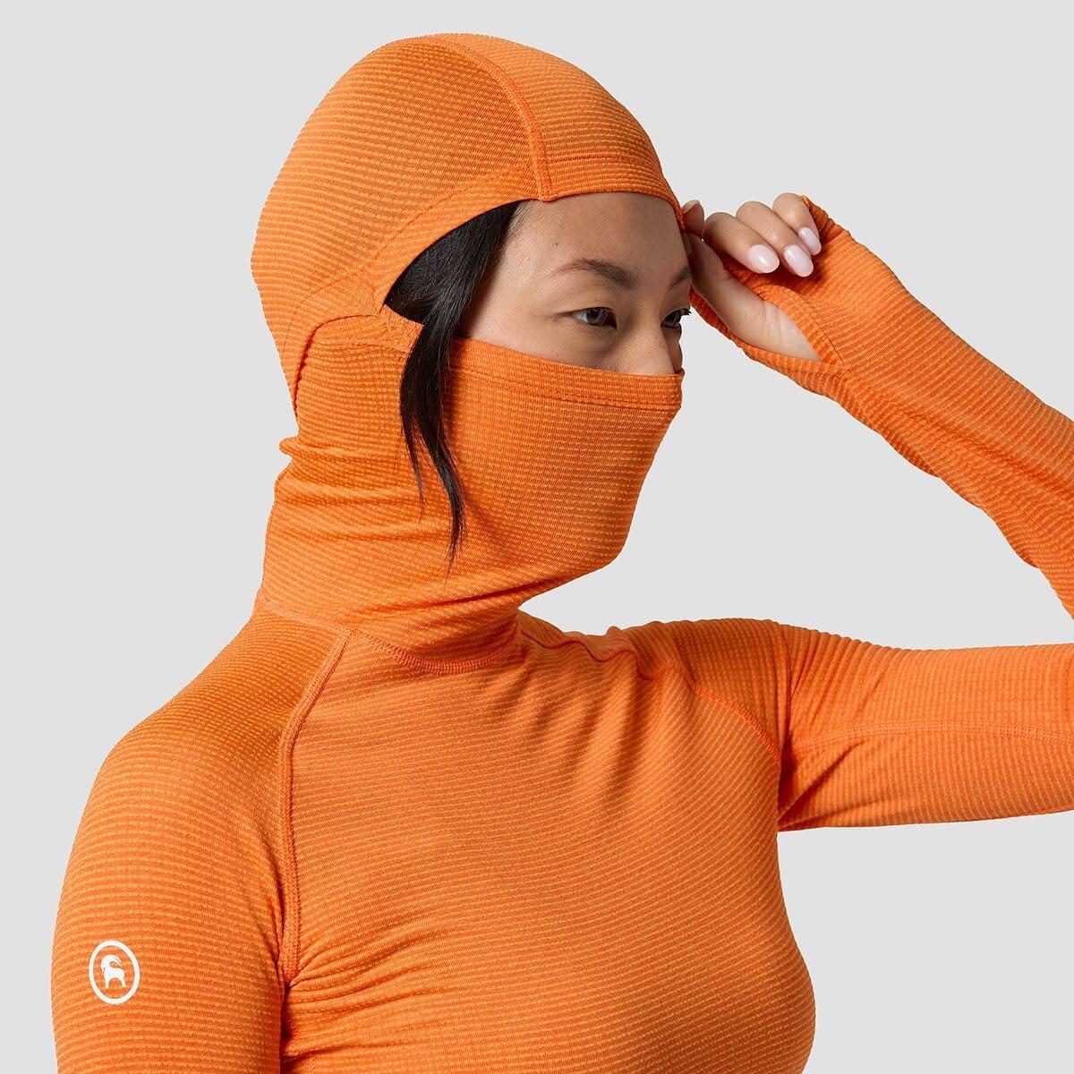 imageBackcountry Pines Microgrid UltraLt Baselayer Balaclava Top WomensBoundary Orange
