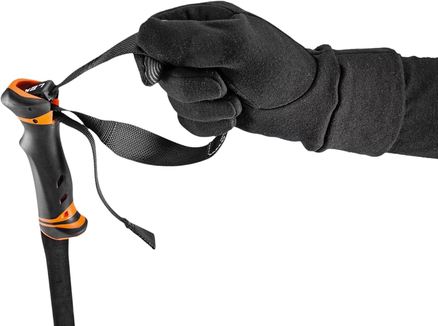 imageLEKI Helicon Lite Aluminum Adjustable Lightweight Ski Poles for Backcountry Skiing ampamp SnowboardingDark AnthraciteNeonorangeBlack