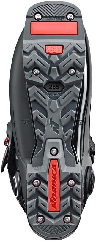 imageNordica Mens HF Pro 130 Durable EasyEntry High Traction Adjustable Fit Warm Insulated AllMountain Ski BootsBlackAnthraciteRed