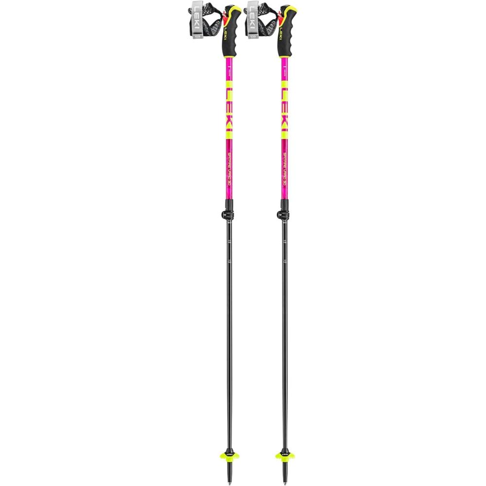 imageLEKI Spitfire Vario 3D Adjustable Lightweight Aluminum Ski Poles for Alpine ampamp Backcountry SkiingNeonmagentaNeonyellowBerry