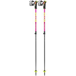 LEKI Spitfire Vario 3D Adjustable Lightweight Aluminum Ski Poles for Alpine & Backcountry Skiing(Neonmagenta-Neonyellow-Berry)