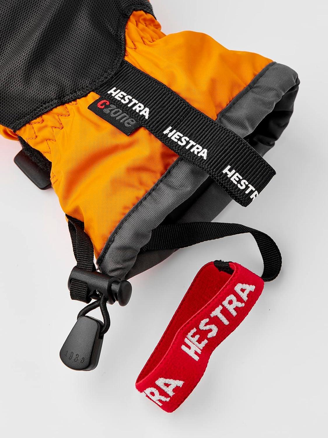 imageHestra Gauntlet CZone Junior Glove Youth 413yrs  Waterproof Insulated 3Finger Kids Snow Gloves for Winter Skiing ampamp Playing in The SnowOrangeGraphite