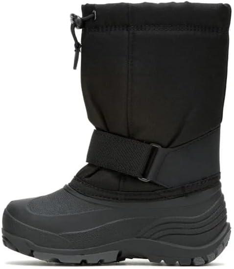 imageKamik Rocket Insulated Snow Boots  Waterproof Upper for Kids Snow Boots  Adjustable Collar ampamp Lace LockBlack