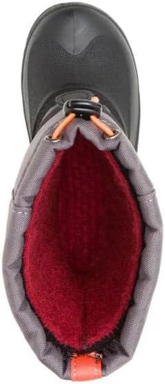 imageKamik Rocket Insulated Snow Boots  Waterproof Upper for Kids Snow Boots  Adjustable Collar ampamp Lace LockCharcoalFlame