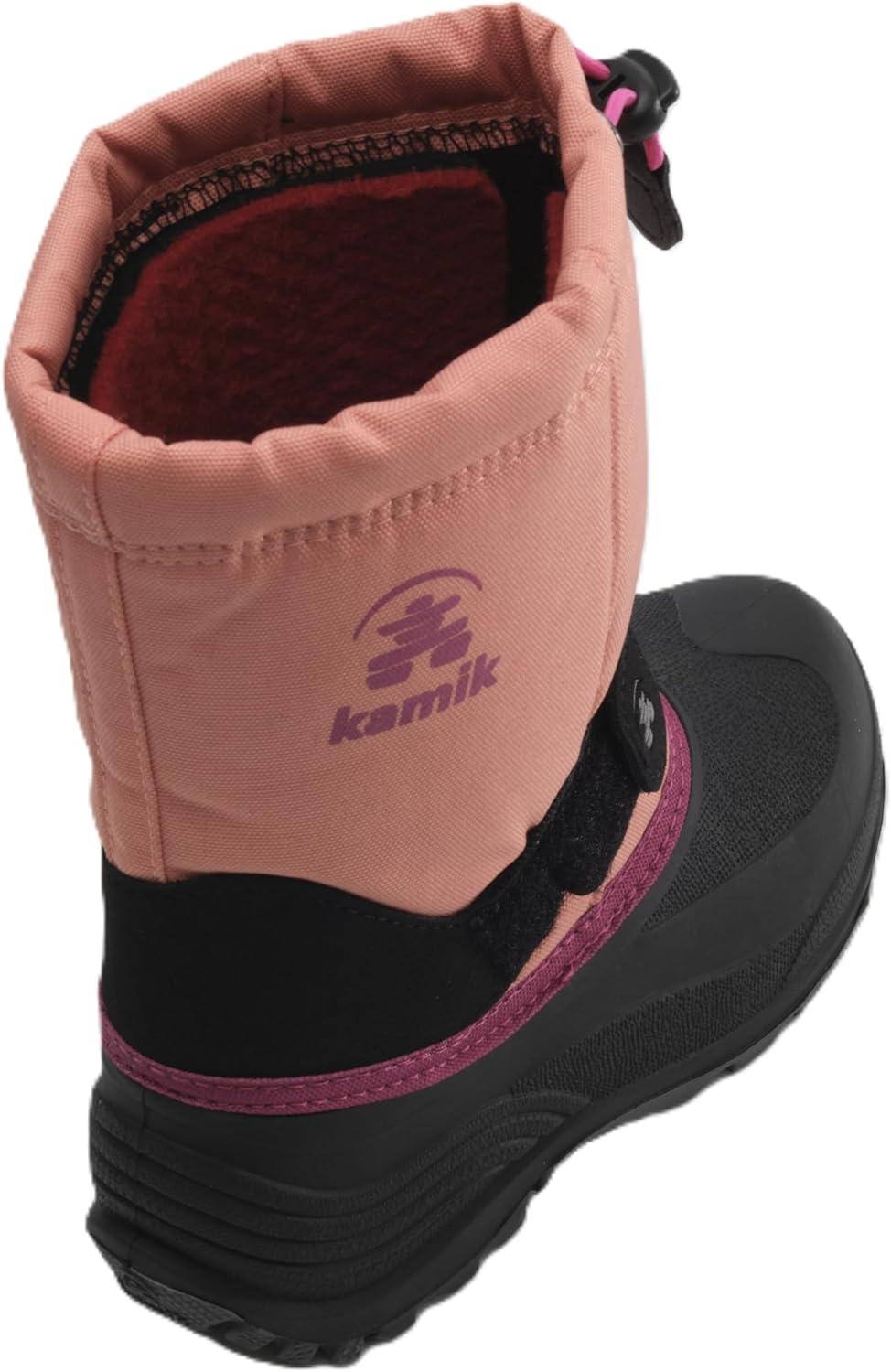 imageKamik Rocket Insulated Snow Boots  Waterproof Upper for Kids Snow Boots  Adjustable Collar ampamp Lace LockPinkPeach