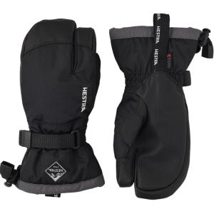 Hestra Gauntlet CZone Junior Glove (Youth 4-13yrs) | Waterproof, Insulated 3-Finger Kids Snow Gloves for Winter, Skiing & Playing in The Snow(Black/Graphite)